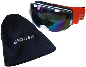 Lyžařské brýle s velkým zorníkem BROTHER - bílé