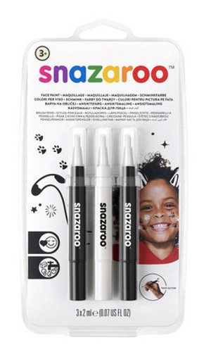 Štětec naplněný barvou na obličej Snazaroo- černob