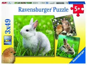 PUZZLE Ravensburger - Roztomilý králíček 3x49 d.