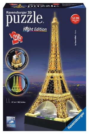 PUZZLE Ravensburger - Eiffelova věž 3D noční edice