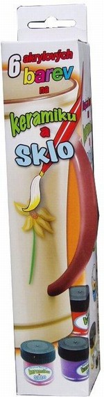 Akrylové barvy na keramiku a sklo- 6 barev