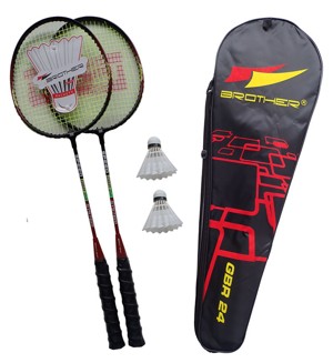 ACRA Badmintonová sada - 2 pálky ALU + košíček