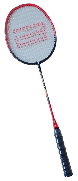 Badmintonová pálka s ALU rámem a pouzdrem červenoč