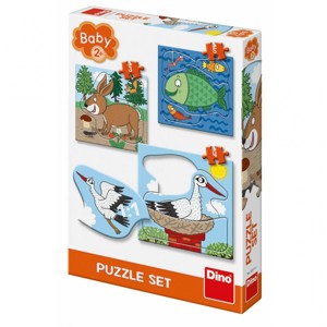 PUZZLE Zvířátka: Kde žijí 3,4,5 dílků baby puzzle