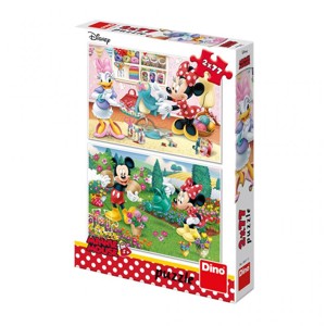 PUZZLE WD Pracovitá Minnie 2x77 dílků