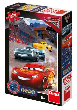 PUZZLE WD CARS 3: Vítězné kolo 100XL dílků neon