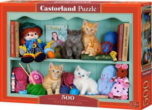 Puzzle CASTORLAND 500 - Kočičí polička
