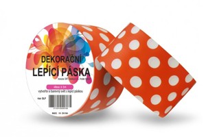 Dekorační lepicí páska - DUCT TAPE-1ks bílé puntík