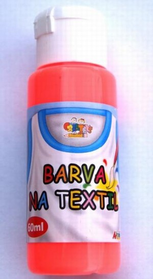 Barva na textil 60ml - fluorescent červená (f. red