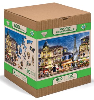 Dřevěné puzzle Snídaně v Paříži XL,600 dílků