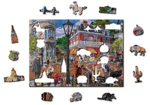 Dřevěné Puzzle Hlavní ulice M 254 x 182 mm