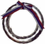 Věnec vavřínový - stříbrný + stuha